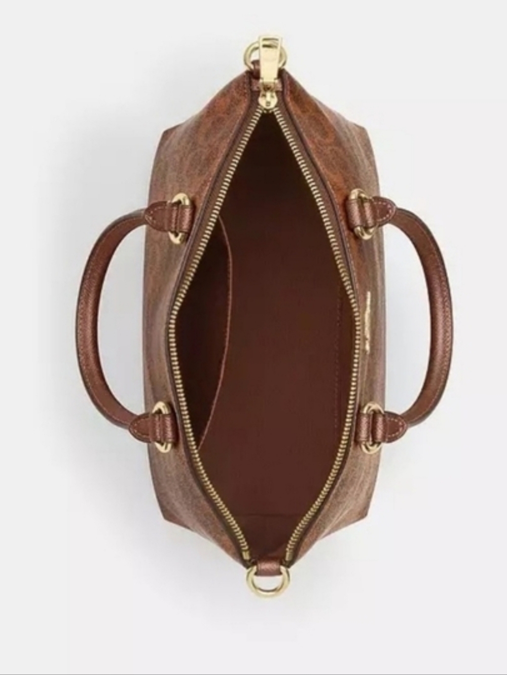 Coach Sadie Satchel Crossbody Bag in Metallic Signature Coated Canvas - Picture 14 of 16